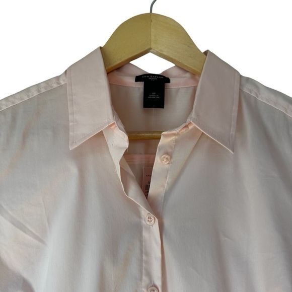Ann Taylor Essential Shirt, Light Pink, Button-front Blouse, 8P - Picture 2 of 6